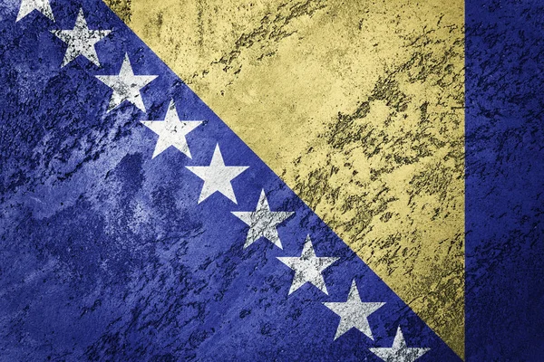 Grunge Bosznia Hercegovina Zászlaja Boszniai Jelzőt Grunge Textúra — Stock Fotó