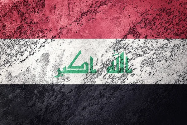 Grunge Irak Vlag Vlag Van Irak Met Grunge Textuur — Stockfoto