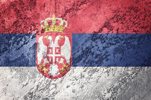 Bandiera Serba Grunge Bandiera Serbia Con Grunge Texture — Foto Stock