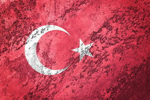 Grunge Truthahnfahne Türkische Flagge Mit Grunge Textur — Stockfoto