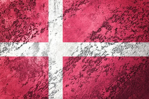 Grunge Danmark Flagga Danmark Flagga Med Grunge Konsistens — Stockfoto