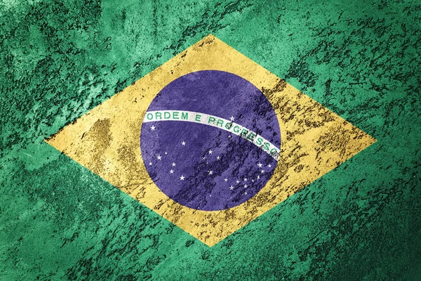 Grunge Brasil Vlag Braziliaanse Vlag Met Grunge Textuur — Stockfoto
