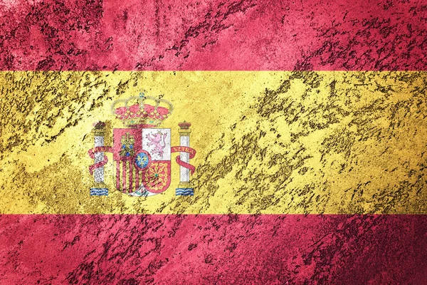 グランジ スペイン フラグ グランジ テクスチャとスペイン国旗 — ストック写真