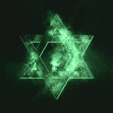 Magen David sembolü, davut yıldızı. Yeşil simge