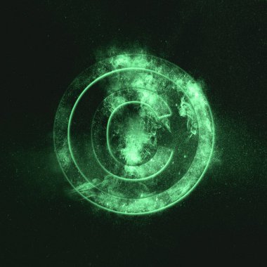 Telif hakkı simgesi. Yeşil simge