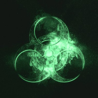 Biyolojik tehlike işareti. Biyolojik tehlike sembolü. Yeşil simge