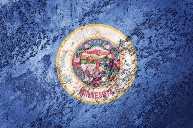 Grunge Minnesota Devlet bayrağı. Minnesota bayrak arka plan doku.