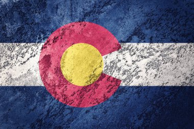 Grunge Colorado Devlet bayrağı. Colorado bayrak arka plan doku.