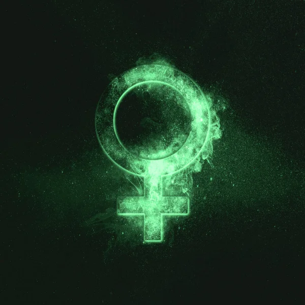 Символ Планеты Венера Знак Венеры Зеленый Символ — стоковое фото