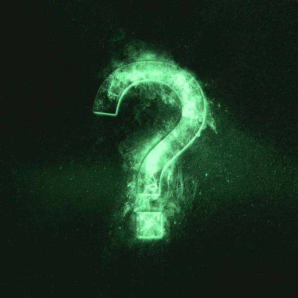 Question mark sign. Green symbol