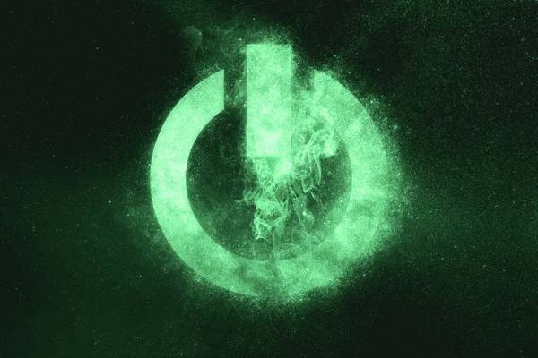 Güç Düğmesi Işareti Güç Düğmesine Yeşil Sembol Simge — Stok fotoğraf