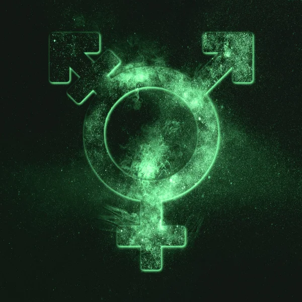 Transseksüel Sembolü Trans Cinsiyet Işareti Yeşil Simge — Stok fotoğraf