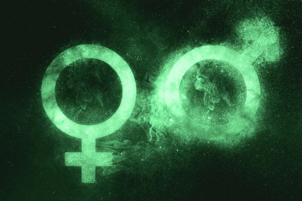 Semn Masculin Feminin Simbol Masculin Feminin Simbolul Verde — Fotografie, imagine de stoc