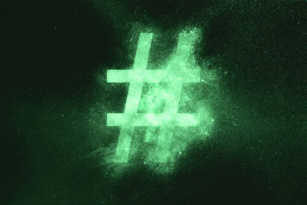 Sinal Hashtag Símbolo Hashtag Símbolo Verde — Fotografia de Stock