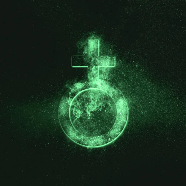 Символ Планети Земля Знак Землі Зелений Символ — стокове фото