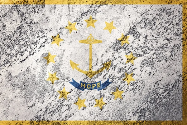 Grunge Rhode Island Állam Lobogója Alatt Rhode Island Zászló Háttér — Stock Fotó