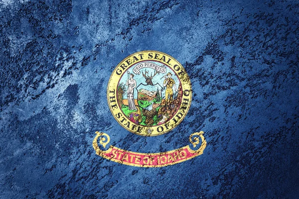 Grunge Αϊντάχο Κράτος Σημαίας Αϊντάχο Σημαία Φόντο Grunge Υφή — Φωτογραφία Αρχείου