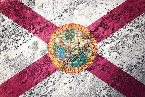 Grunge Florida state flag. Florida flag background grunge texture.