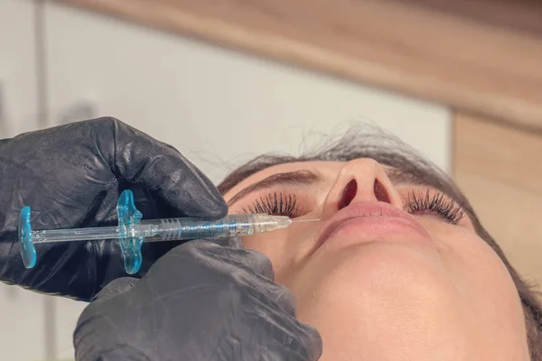 Schoonheid Injecties Close Lip Vuller Injectie — Stockfoto