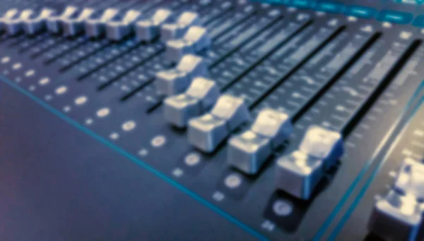 Sound Mixer Audio Mixer Dia Muziek Apparatuur Wazig Achtergrond — Stockfoto
