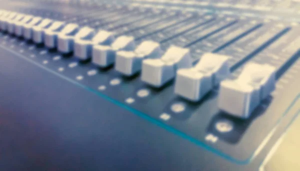 Misturador Som Audio Mixer Slide Equipamento Música Fundo Turvo — Fotografia de Stock