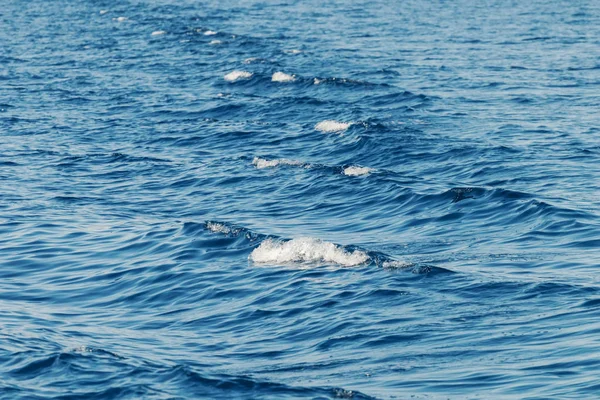 Ondas Atrás Barco Padrões Ondas Água — Fotografia de Stock