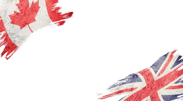 Lijst Van Vlaggen Van Canada Het Verenigd Koninkrijk Witte Achtergrond — Stockfoto
