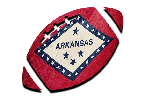 Rugby Ball Arkansas Staatsflagge Arkansas Flagge Hintergrund Rugby Ball — Stockfoto