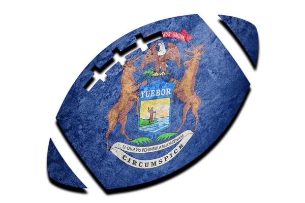 Rugby Boll Michigan State Flagga Michigan Flagga Bakgrund Rugby Boll — Stockfoto