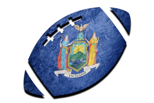 Bola Rugby Bandera Del Estado Nueva York Bandera Nueva York —  Fotos de Stock