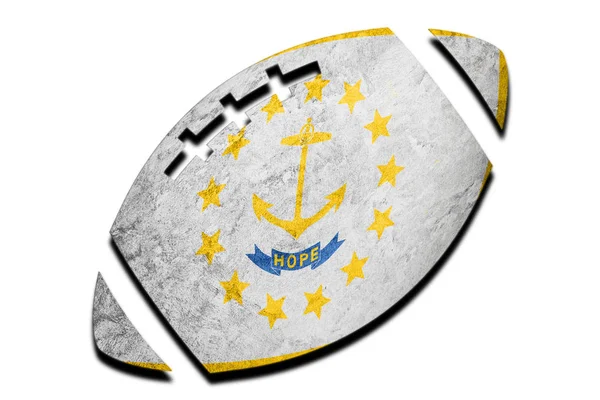 Rugby Ball Rhode Island Bandiera Stato Rhode Island Bandiera Sfondo — Foto Stock