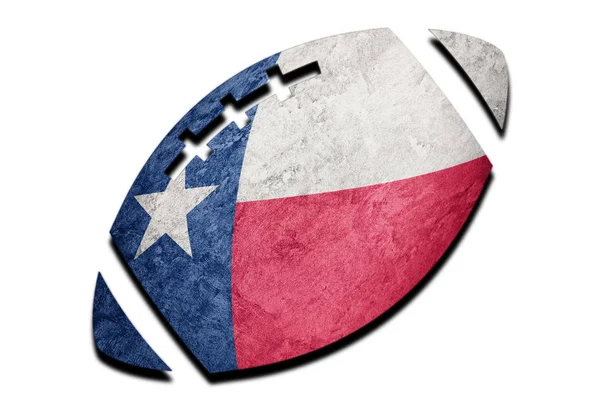 橄榄球球得克萨斯状态旗子 德州国旗背景橄榄球球 — 图库照片
