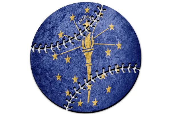 Bandiera Statale Del Baseball Indiana Indiana Bandiera Sfondo Baseball — Foto Stock