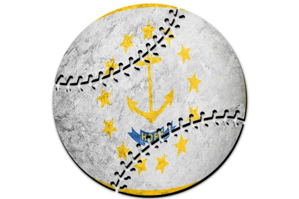 Baseball Rhode Island Státní Vlajka Rhode Island Vlajky Pozadí Baseball — Stock fotografie