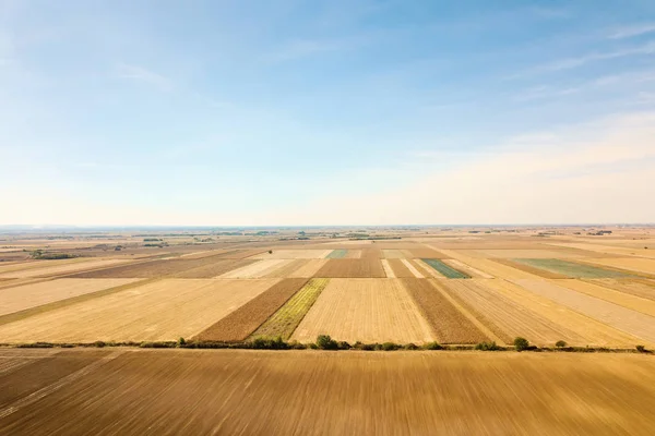 Letecký Pohled Zemědělská Pole Podzimní Krajina — Stock fotografie