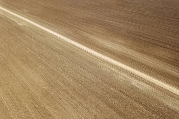 Uitzicht Vanuit Lucht Vuile Weg Kruising Geploegd Veld — Stockfoto