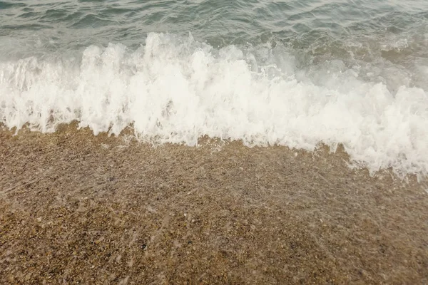 Vague Océan Bleu Sur Plage Close Summer Background — Photo