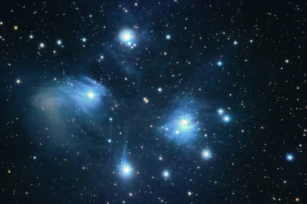 Pleiades Reflection Nebula Constellation Taurus Open Star Cluster Stock Image