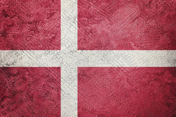 Grunge Danmark Flagga Danmark Flagga Med Grunge Konsistens — Stockfoto