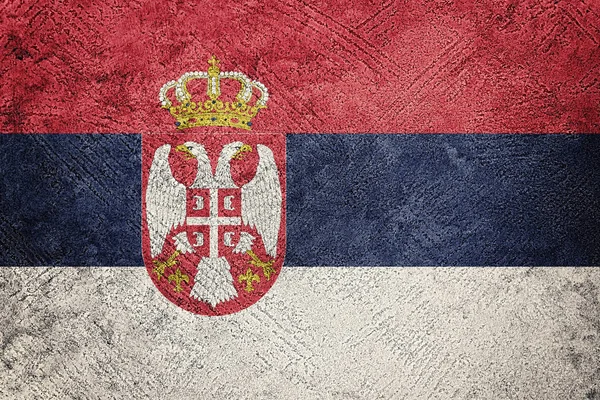 Grunge Serbian Flag Serbia Flag Grunge Texture — Stock Photo, Image