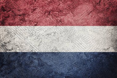 Grunge Nederland bayrak. Hollanda bayrağı ile doku.