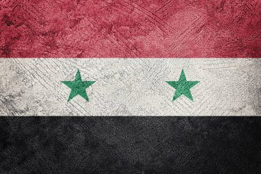 Grunge Suriye bayrağı. Suriye bayrağı ile doku.