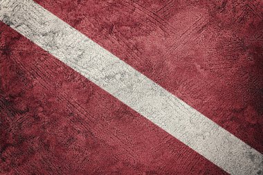 Vintage tarzı tüplü bayrak. Dalgıç bayrak aşağı.