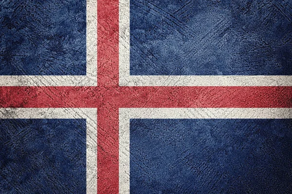 Grunge Ijsland Vlag Vlag Van Ijsland Met Grunge Textuur — Stockfoto