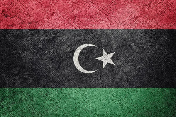 Grunge Libië Vlag Libische Vlag Met Grunge Textuur — Stockfoto