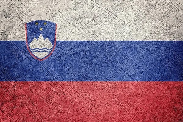 Прапор Словенії Гранж Прапор Словенії Текстурою Гранж — стокове фото