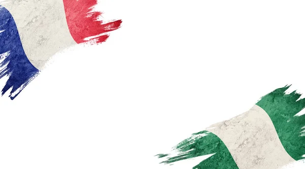 Bandiere Francia Nigeria Sfondo Bianco — Foto Stock