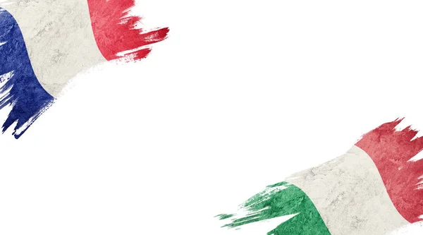 Флаги Франции Италии Белом Фоне — стоковое фото