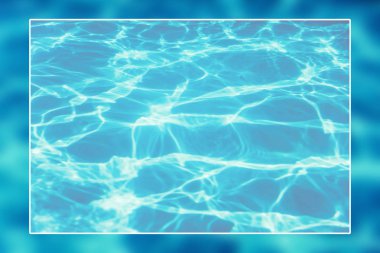 Sualtı arkaplan beyaz sınır çerçevesi, su yüzeyi boş metin kutusu