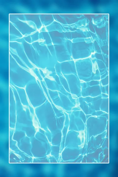 Unterwasser Hintergrund Weißer Rand Rahmen Wasseroberfläche Leeres Textfeld — Stockfoto